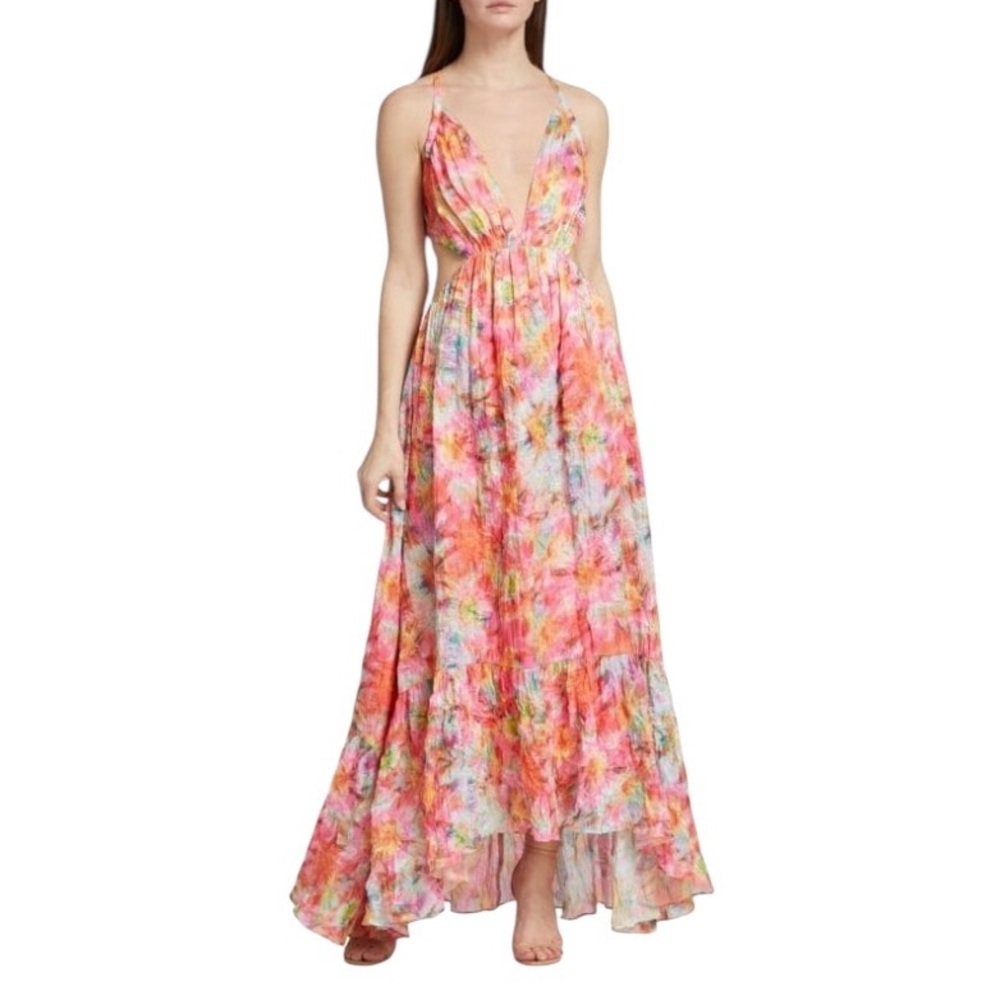 Ramy Brook Wilson Floral Cut-Out  Maxi Dress